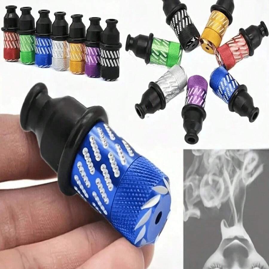 1 件迷你便携式铝合金彩色烟嘴，带橡胶烟嘴，吸烟配件，颜色随机，返校用品 - 彩色 - 查看 1