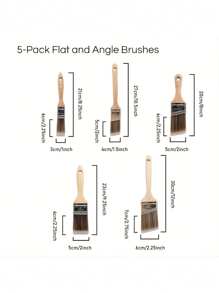 5-Piece Professional-Grade Paint Brush Set - Perfect For Any Project!