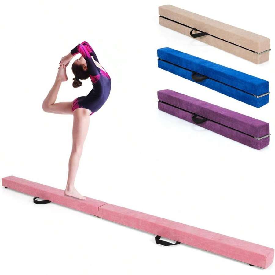 Balance Beam Foldable Gymnastics Beam Training Balance Beam Non-Slip 210x10x6.5cm
