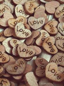 1 túi Bằng gỗ Hình trái tim Love & Chữ cái Trang trí Với Hạt gỗ Mẫu Cho đám cưới Đồ thủ công DIY , Lễ đính hôn Bàn Trung tâm Đồ trang trí - màu nâu - Xem 3