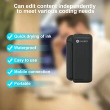 Mini Handheld Inkjet Printer For All Materials,With Quick-Drying Ink Cartridge, Portable Pocket Marking Device For DIY Printing/Label/Date/Barcode/Logo/Qrcode/Batch Number/Image - Black - View 4