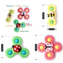 3pcs Baby 1-2 Years Old Sucker Rotary Toy Busy Worm Spinner To Calm Restless Emotions Featuring Colorful Sensory Toys Suitable For Highchairs/Tables/Windows/Travel