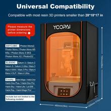 Yoopai Resin 3D Printer Enclosure With Ventilation, Multifunctional 3D Printer Vented Enclosure For Creality Anycubic Elegoo Series LCD SLA DLP 3D Printer
