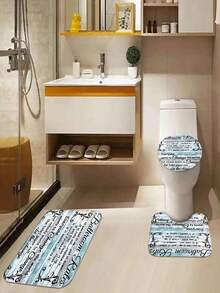 YBLZGCN Nhà  Trang trí Rèm tắm chống nước Bộ Với 12 Móc Phòng vệ sinh bìa Chỗ ngồi Tắm Đối với Phòng tắm Không trượt Thảm Tấm thảm Vải Polyester Rèm Đối với Phòng tắm Phụ kiện - Nhiều màu - Xem 2
