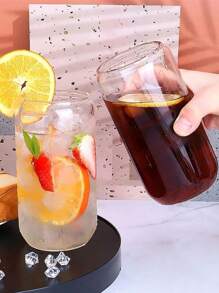 1 pieza de 400/550 ml de vidrio resistente al calor, con tapa, pajita, taza plana, para café, té con leche, jugo, adecuada para uso doméstico o en la oficina