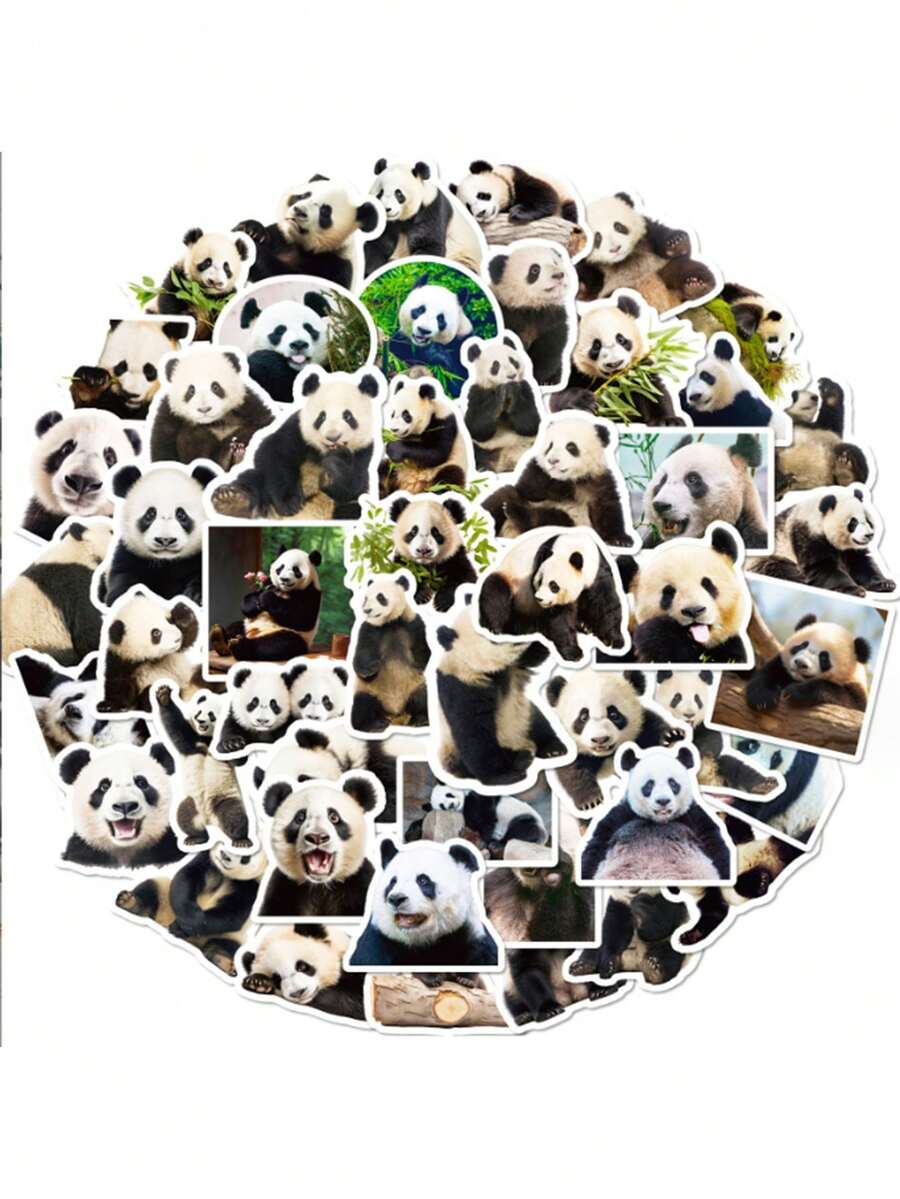 50 Hoa Gấu trúc Hình dán Internet Hình dán Ốp lưng & bao da điện thoại Máy tính xách tay Mũ sắt của lính Gấu trúc Miếng dán chống thấm nước - Đen và trắng - Xem 1