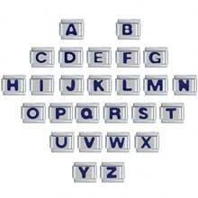 1入組信件傳統經典款模塊魅力手鐲,手工鏈接diy製作復古配飾 - 黑色 - 查看 3