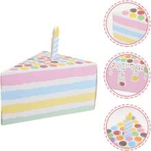 10 Piezas Cajas De Regalo Creativas Con Forma De Triángulo De Pastel Para Fiestas De Cumpleaños Que Incluyen Cajas De Regalo Para Chocolates Y Dulces, Ideales Para Regalos Y Recuerdos De Fiestas De Bodas Y Cumpleaños - Lunares de colores - Ver 5