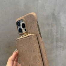 合金皮革钱包式卡套，防震合金皮革钱包式卡包，1个金属链可拆卸挂绳，多功能钱包式手机壳，带卡槽，纯色荔枝纹PU皮革，兼容苹果Galaxy Mate P系列、Nova Edge、Note国际版（非国内版），生日礼物 - 灰色 - 查看 9