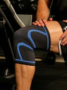 1 Pièce Support De Genou Sportif Unisexe Pour La Course, La Remise En Forme, L'escalade En Plein Air, Le Maintien De La Chaleur - Bleu azur - Voir 5