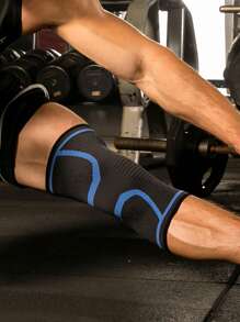 1 Pièce Support De Genou Sportif Unisexe Pour La Course, La Remise En Forme, L'escalade En Plein Air, Le Maintien De La Chaleur - Bleu azur - Voir 6