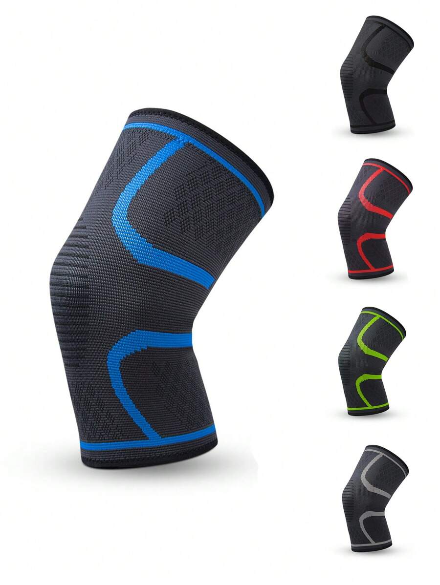 1 Pièce Support De Genou Sportif Unisexe Pour La Course, La Remise En Forme, L'escalade En Plein Air, Le Maintien De La Chaleur - Bleu azur - Voir 1