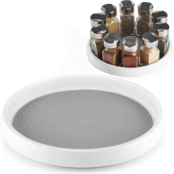 خزانة دوارة مانعة للانزلاق ، محفظة بهارات للثلاجة للاستخدام الفردي في الحمام ، خزانة مطبخ دوارة منظمة للمائدة