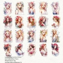 40入組日落微風系列diy裝飾貼紙,可用於手帳筆記（20款x 2） - 彩色 - 查看 10