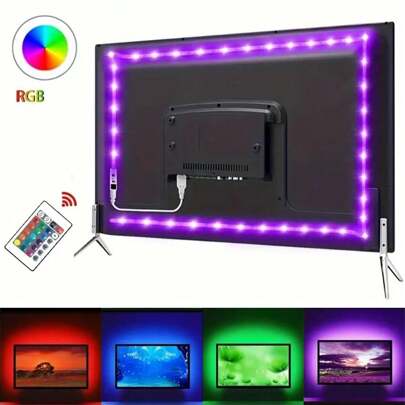 1set USB DIY Backlight TV Strip Lights, 5V SMD 5050 APP Remote Control LED Strip Lights, Home Decoration Flexible Cabinet Light