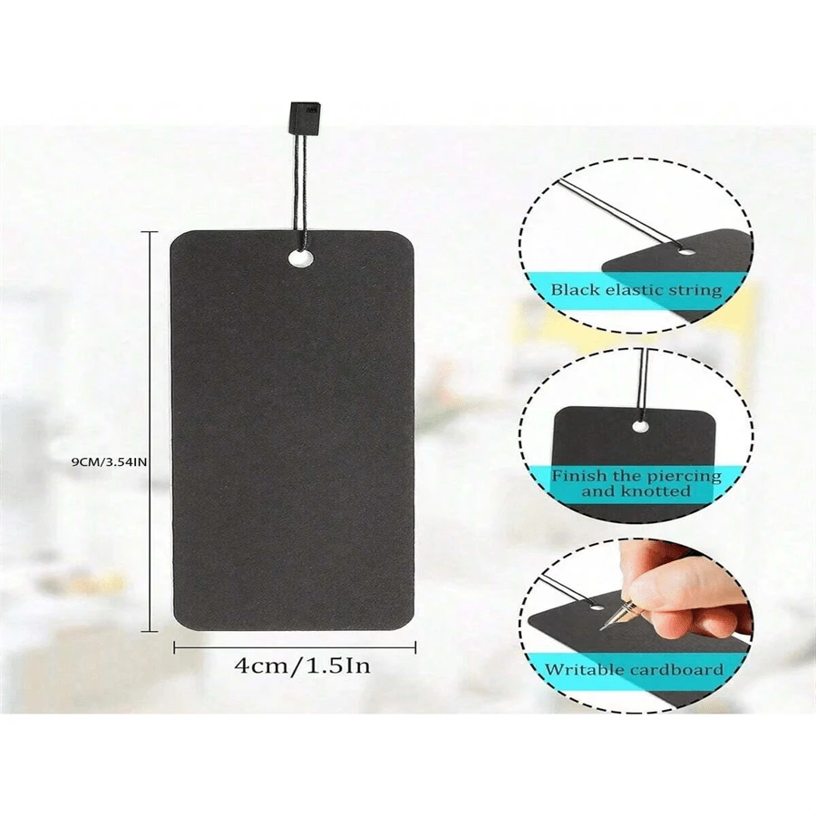 100 Pack Black Tags With String Large Price Tags With Elastic Strings