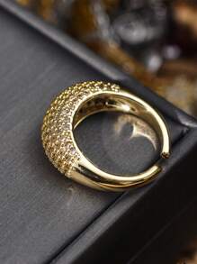 1入流行多彩豪華銅嵌鑲可調開放式戒指,情人節、情侶禮物、女性日常穿搭完美配飾 - 戒指 - 查看 9