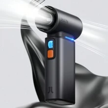 JISULIFE Portable Handheld Turbo Fan, 100 Speeds Adjustable Mini Personal Fan, 9000mAh USB Rechargeable Fan Battery Operated, LED Display, Metal Shell With Accessories Gifts For Men Women Travel - 深灰色 - 查看 1