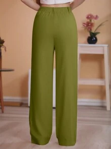 Women Pants - 橄欖綠 - 查看 2