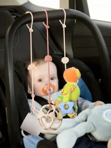 5pcs Soft Silicone Pacifier Clip, Baby Bottle Straps, Teething Chain Adjustable Infant Nipple Holder Dummy Clip Stroller Baby Accessories - Clay - View 4