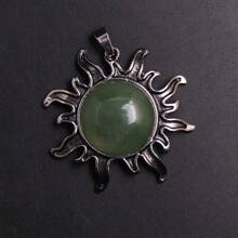 1 Pièce Collier Pendentif En Cristal Naturel En Forme De Soleil Pour Femmes Et Hommes, Pierre D'anniversaire Avec Cordon, Cadeau Spirituel Pour Noël Et Anniversaire, Carte Incluse