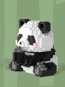 Conjunto De Construcción De Animales Panda Block [hogachi] Mini Bloques Para Construir Con Micro Bloques De 500 Piezas Para Adultos - Negro - Ver 4