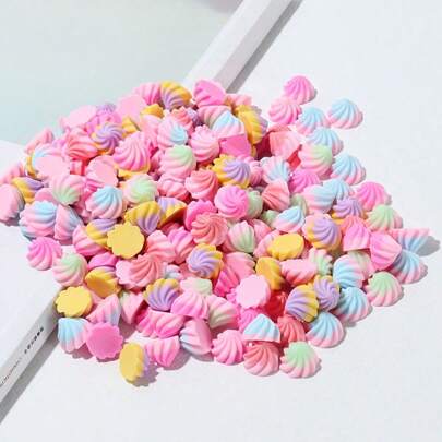 20/50/100pcs Mini Cookies & Cream Resin Flatback Charms - Realistic Whipped Cream Sweet Treat Decorations Suitable For Scrapbooking, Phone Cases, Hair Clips And Jewelry Making - Vibrant Pastel Colors, Durable Resin Material, Cookie Decor Supplies