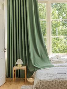 1入組綠色精密電鑄魚鱗圖案遮光窗簾,現代風格聚酯纖維遮光窗簾,適用於客廳、臥室等各種房間