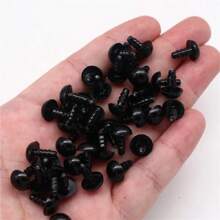 5mm-18mm Black Plastic Safety Eyes Animal Eyes For Amigurumi With Washers Diy Crochet Crafts TeddyBear Making Supplies Decoration Accessories 100pcs/Bag