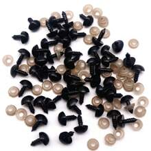 5mm-18mm Black Plastic Safety Eyes Animal Eyes For Amigurumi With Washers Diy Crochet Crafts TeddyBear Making Supplies Decoration Accessories 100pcs/Bag