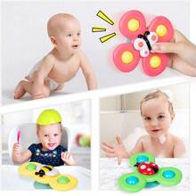3pcs Baby 1-2 Years Old Sucker Rotary Toy Busy Worm Spinner To Calm Restless Emotions Featuring Colorful Sensory Toys Suitable For Highchairs/Tables/Windows/Travel