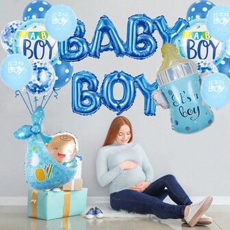 21pcs Baby Shower Decorations For Boy Baby Shower Balloon, Baby Boy Balloon Decorations It's A Boy Balloon, Boy Baby Shower Party Decoration