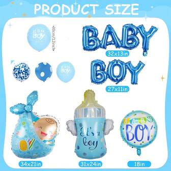 21pcs Baby Shower Decorations For Boy Baby Shower Balloon, Baby Boy Balloon Decorations It's A Boy Balloon, Boy Baby Shower Party Decoration