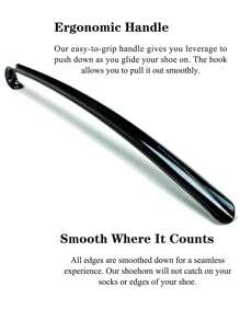 1pc Shoe Horn Long Handle, Shoe Horn For Women And Man For Women Men Sneakers Shoes, Casual Shoes, Shoes Accessories, Gifts Ideas - Black - View 2