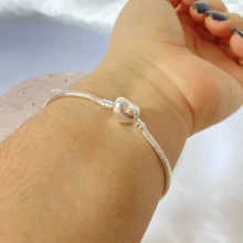 Pulseira para berloques Coração a prata 925 feminina para charms berloqueira pulseira de pingentes