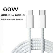 60W Gấp đôi Type-C Bện Cáp dữ liệu , 2m Giường đôi tiêu chuẩn Type-C Bện Cable , 60W Siêu Sạc nhanh Cáp dữ liệu - Xám - Xem 4