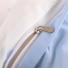 1入組單人床心形印花被套,透氣柔軟,舒適 - 淺藍色 - 查看 9