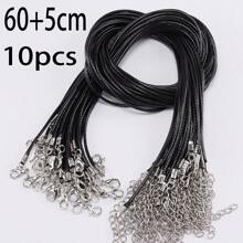 10 cái/Lot    1.5mm Kẹp tôm  Sáp Cord Dây chuyền dia Đen Hàn Quốc Sáp Dây thừng Ống xâu dây Đối với Làm đồ trang sức Chiều dài - màu đen - Xem 9