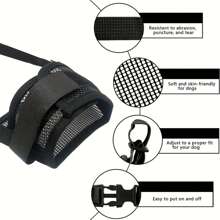 Muselière respirante pour chien, installation rapide avec sangle réglable, couvre-bouche doux anti-morsure et anti-aboiement pour animal de compagnie, muselière réglable pour chien