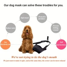 Muselière respirante pour chien, installation rapide avec sangle réglable, couvre-bouche doux anti-morsure et anti-aboiement pour animal de compagnie, muselière réglable pour chien
