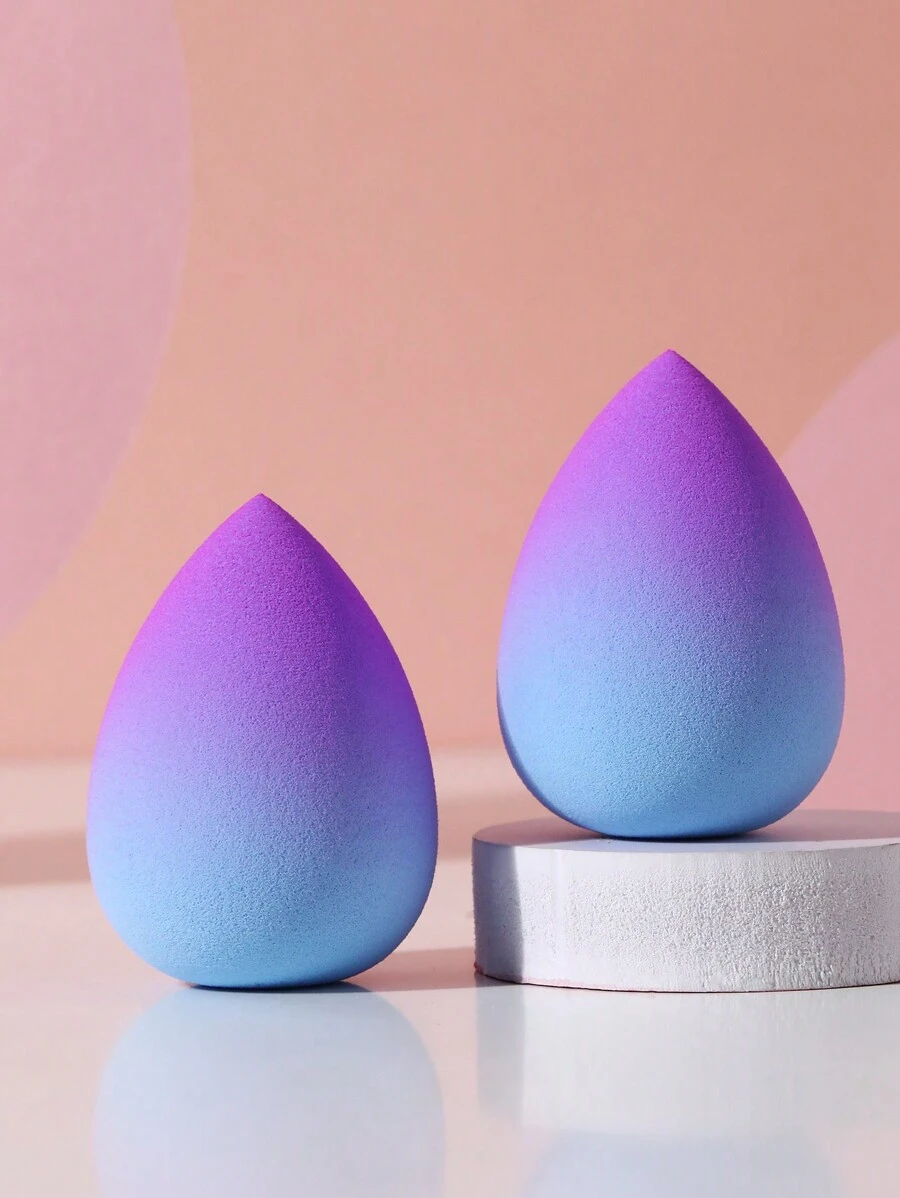 2pcs Makeup Sponges, Suitable For Cream And Powder Concealers, Loose Powder And Other Cosmetics Application - Multicolor - View 1