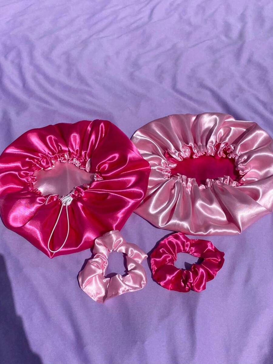 Women Hair Bonnets - HỒNG BÉ + HỒNG - Xem 1