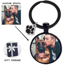 Customized Crystal Glass Photo Keychain With Gemstone - Time Capsule - Pet - Couple Photo