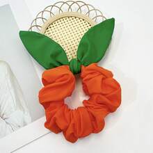 1入女士多色糖果色彩防水大捲兔耳蝴蝶結髮圈，適合日常使用可愛 - 彩色 - 查看 5