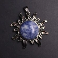 1 Pièce Collier Pendentif En Cristal Naturel En Forme De Soleil Pour Femmes Et Hommes, Pierre D'anniversaire Avec Cordon, Cadeau Spirituel Pour Noël Et Anniversaire, Carte Incluse