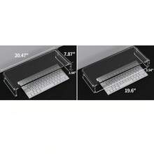 20 Inch Crystal Clear Acrylic Monitor Riser,Large Monitor Stand Riser With Phone Stand,  Acrylic Computer Stand Riser With Keyboard Storage For Computer, Laptop, PC, IMac - White - View 2