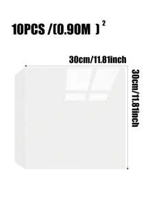 10片 0.9㎡ 純白色仿瓷磚貼紙 自黏式牆面翻新裝飾背景牆 防水防潮遮瑕 鋁塑板大理石紋 撕貼式防濺牆防水浴室牆板 PVC發泡牆板 適用廚房、浴室、客廳，白色與灰色（非真實瓷磚） - 白色 - 查看 6