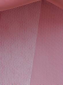 女童纯色缎面刺绣花卉图案蝴蝶结优雅花童礼服，不含头饰 - 藕粉色 - 查看 10