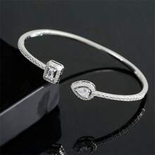 1個高端豪華鑲有閃爍的水晶的可調節開口手鐲,多用途設計和歐式風格 - 鑽石 - 查看 12