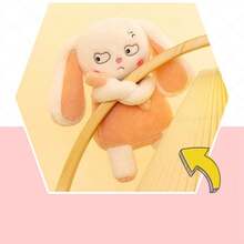 New Funny Pulling Rabbit Plush Toy Doll Super Cute, Cute, Angry Rabbit Doll Cloth Doll Pillow Friend - White - View 3